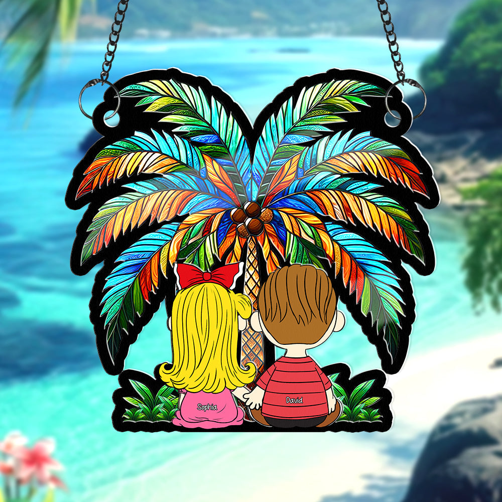 Personalized Gifts For Couple Suncatcher Ornament Summer Couple 02KAQN261224HG