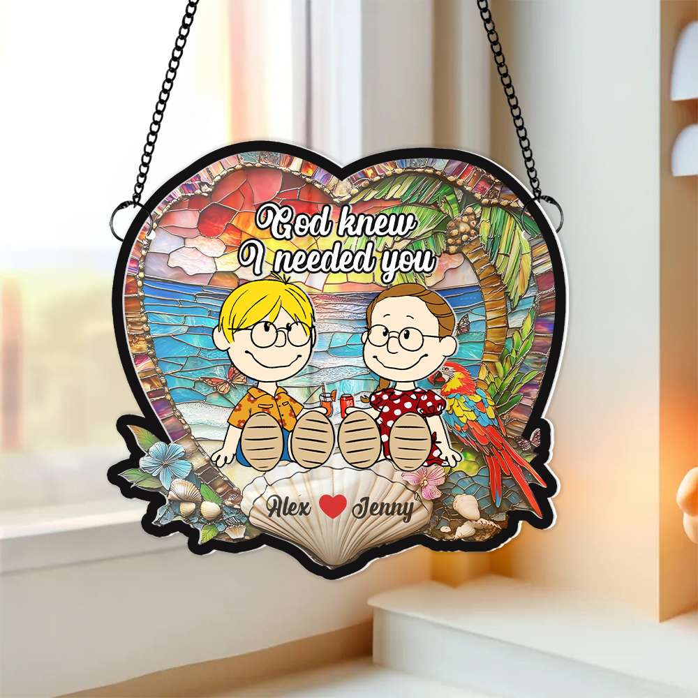 Personalized Gifts For Couple Suncatcher Ornament Summer Holiday 02KAMH100125PA - Image 3