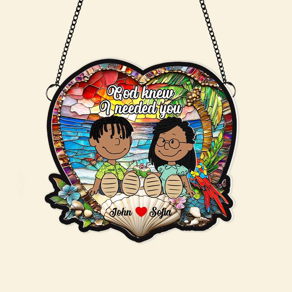 Personalized Gifts For Couple Suncatcher Ornament Summer Holiday 02KAMH100125PA - Image 5