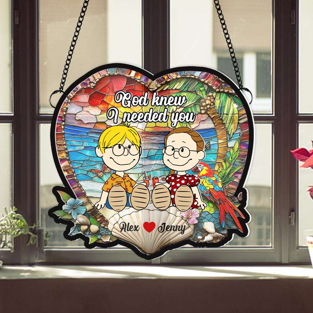 Personalized Gifts For Couple Suncatcher Ornament Summer Holiday 02KAMH100125PA - Image 4