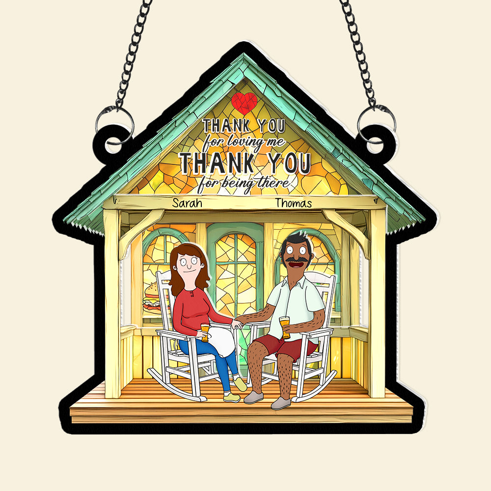 Personalized Gifts For Couple Suncatcher Ornament, Thank You For Loving Me Being There 03TGQN110225PA - Image 4