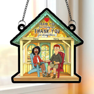 Alternative view of Personalized Gifts For Couple Suncatcher Ornament, Thank You For Loving Me Being There 03TGQN110225PA