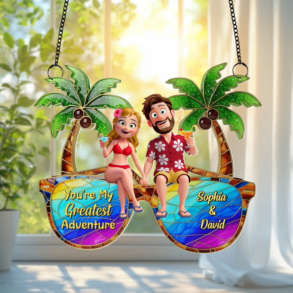 Personalized Gifts For Couple Suncatcher Ornament, Tropical Vacation 01tgtn220725hg - Image 3