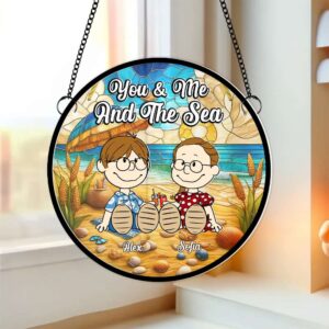 Alternative view of Personalized Gifts For Couple Suncatcher Ornament You Me And The Sea 03XQMH100125PA