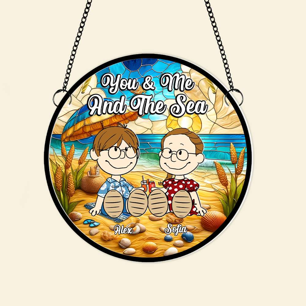 Personalized Gifts For Couple Suncatcher Ornament You Me And The Sea 03XQMH100125PA - Image 4