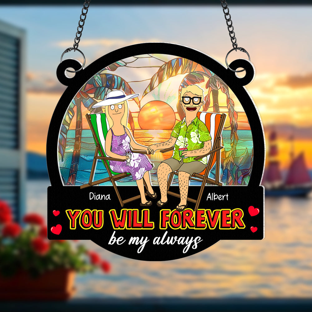 Personalized Gifts For Couple Suncatcher Ornament You Will Forever Be My Always 03NAQN1002PA - Image 5