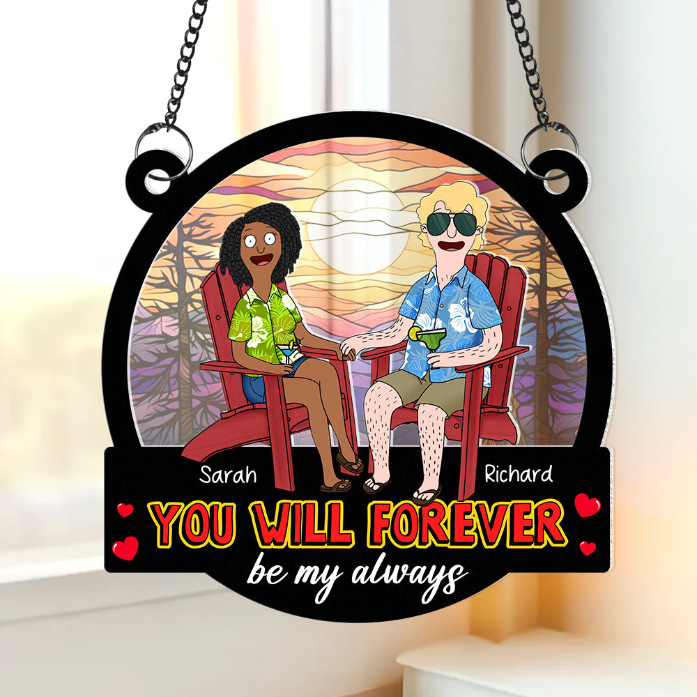 Personalized Gifts For Couple Suncatcher Ornament You Will Forever Be My Always 03NAQN1002PA - Image 3