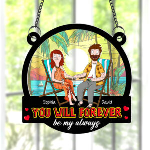 Alternative view of Personalized Gifts For Couple Suncatcher Ornament You Will Forever Be My Always 03NAQN1002PA