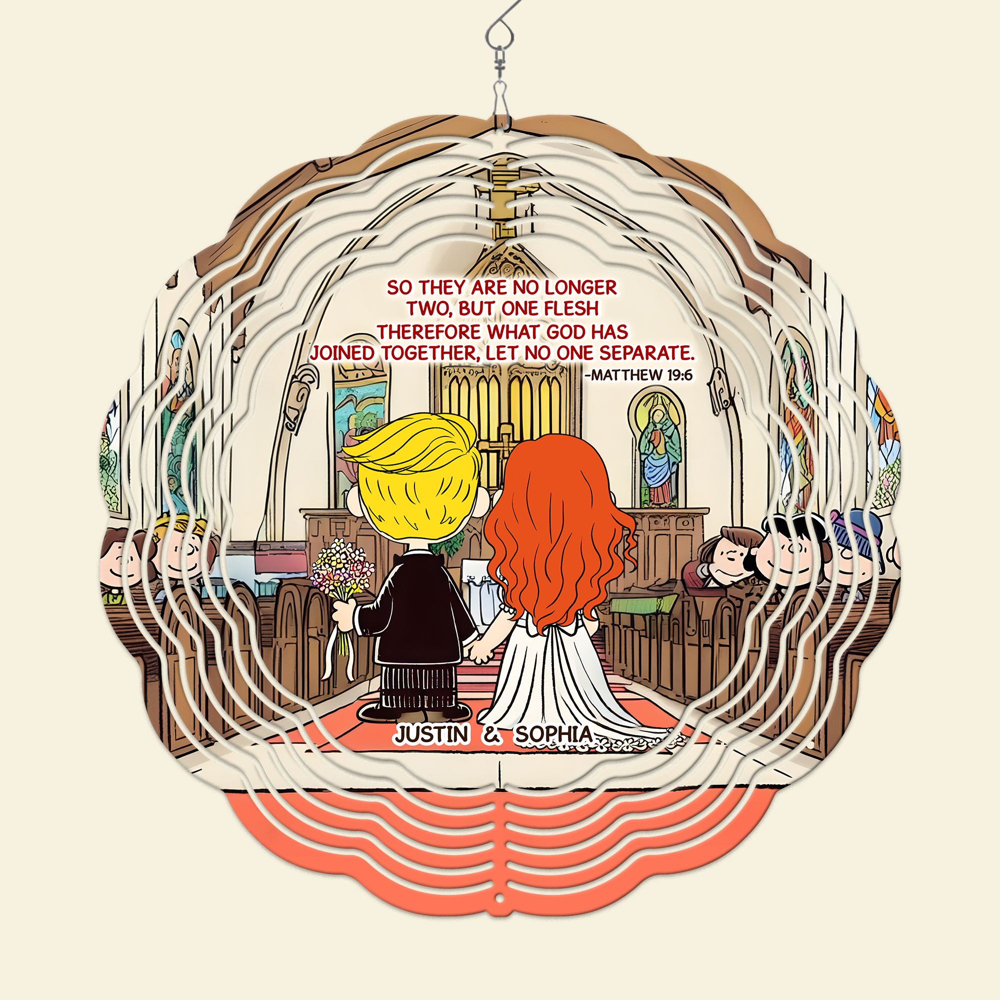 Personalized Gifts For Couple Wind Spinner Wedding In Church 03xqpu100125hg - Image 5