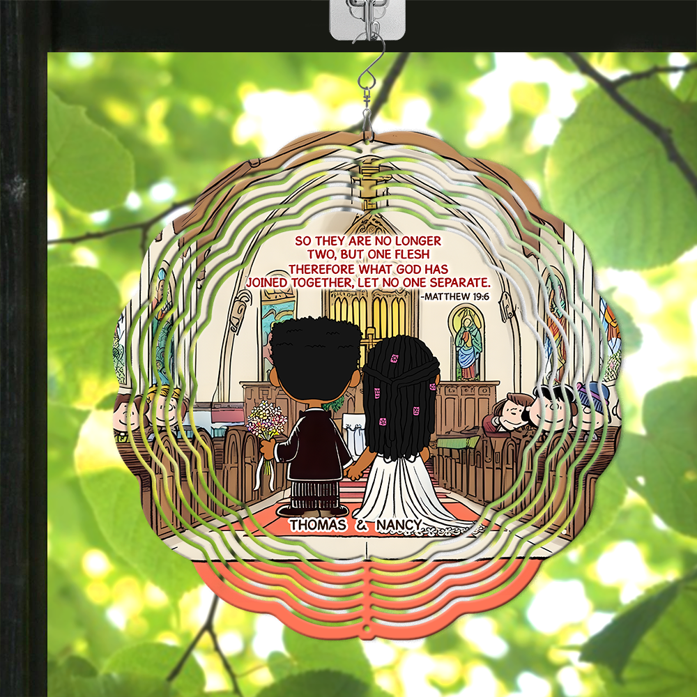 Personalized Gifts For Couple Wind Spinner Wedding In Church 03xqpu100125hg - Image 3