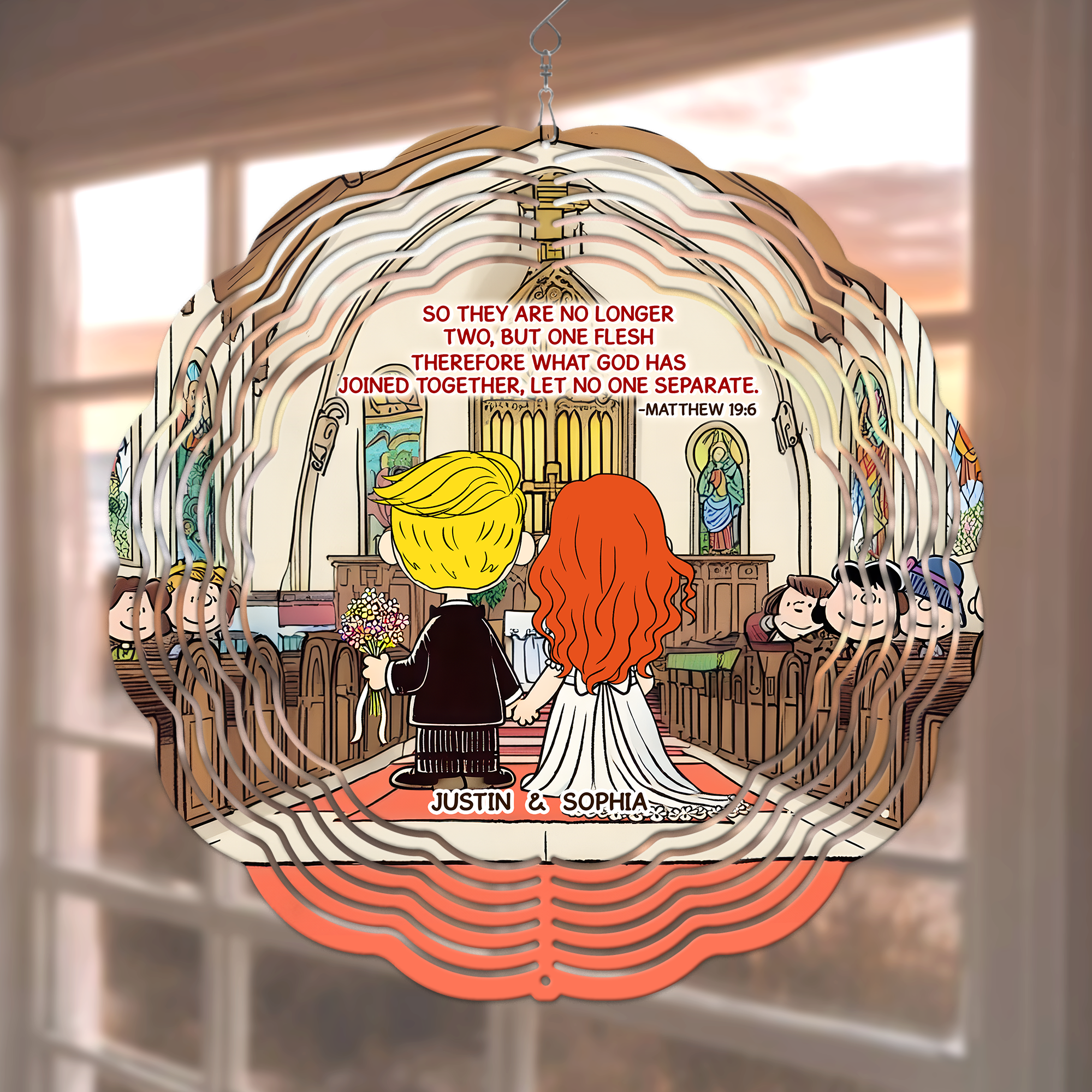 Personalized Gifts For Couple Wind Spinner Wedding In Church 03xqpu100125hg - Image 4