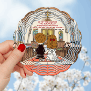 Alternative view of Personalized Gifts For Couple Wind Spinner Wedding In Church 03xqpu100125hg