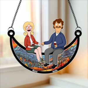 Alternative view of Personalized Gifts For Couple Window Hanging Suncatcher Ornament 02OHTI100225PA