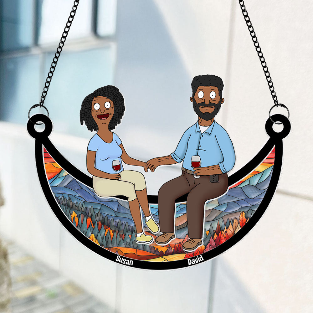 Personalized Gifts For Couple Window Hanging Suncatcher Ornament 02OHTI100225PA