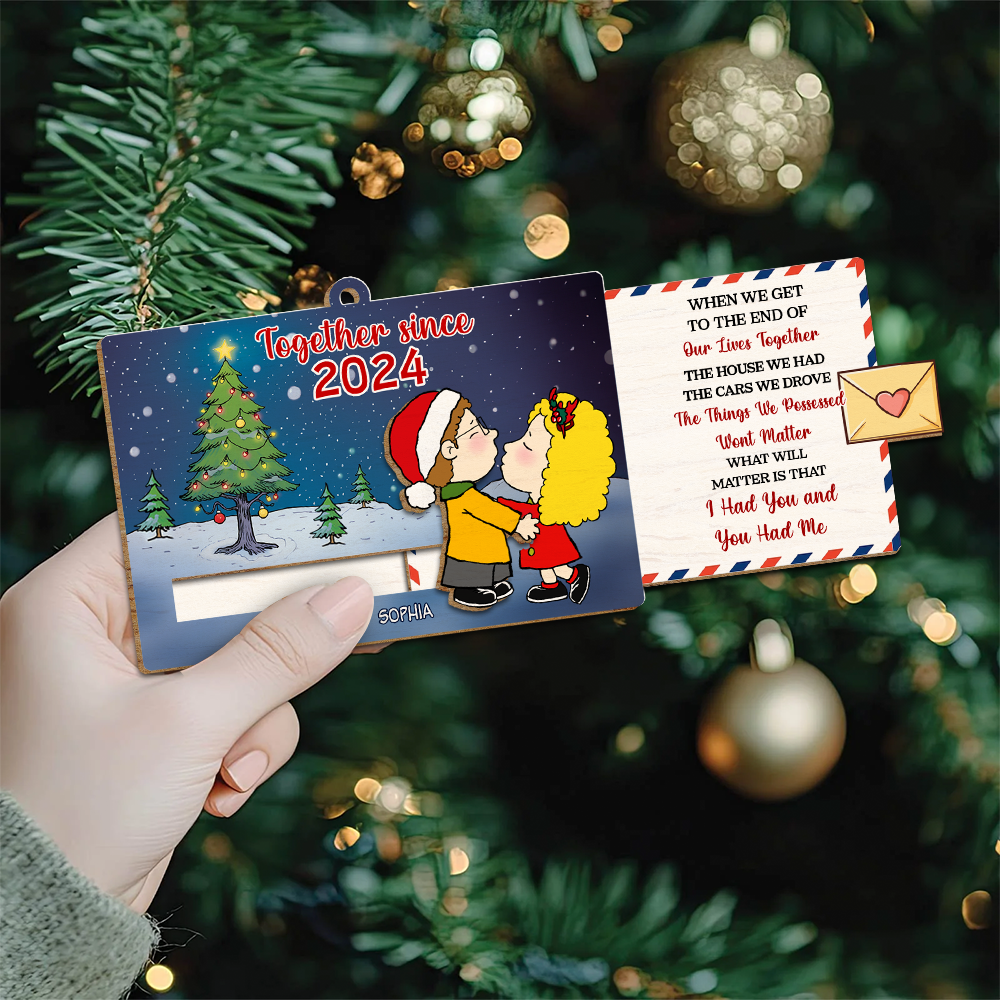 Personalized Gifts For Couple Wooden Slider Ornament 02TOPU191124HG - Image 6