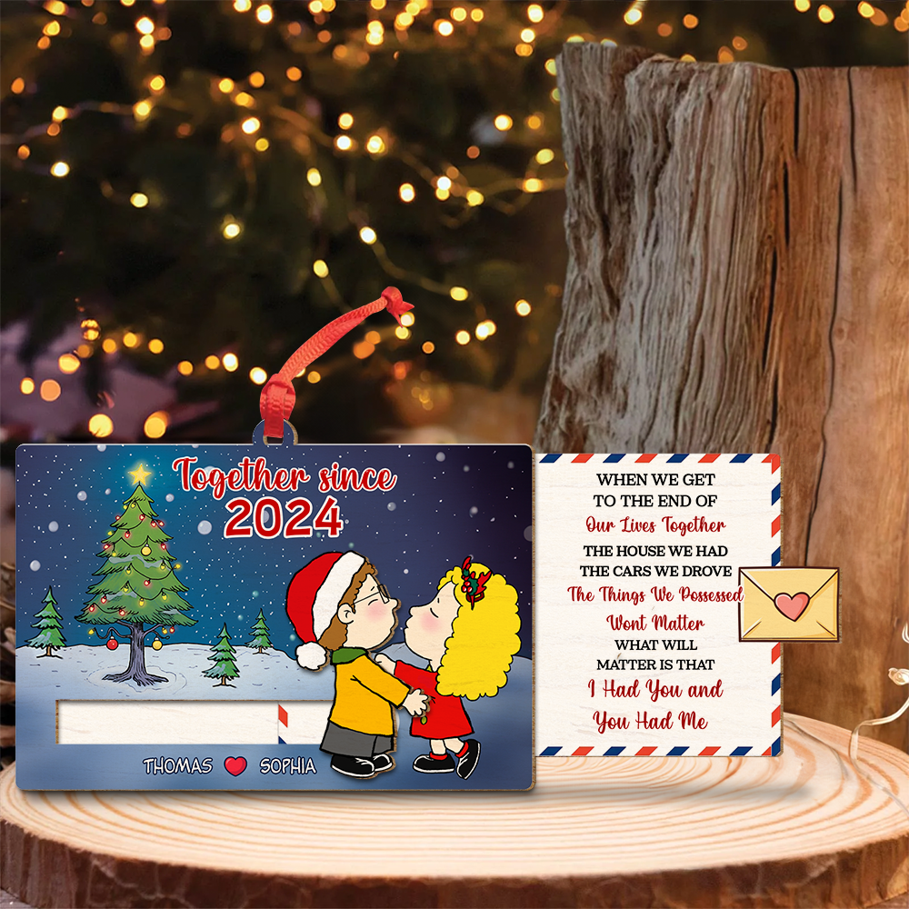 Personalized Gifts For Couple Wooden Slider Ornament 02TOPU191124HG - Image 4