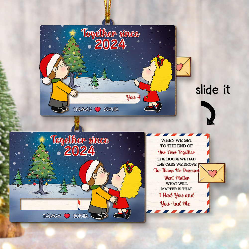 Personalized Gifts For Couple Wooden Slider Ornament 02TOPU191124HG