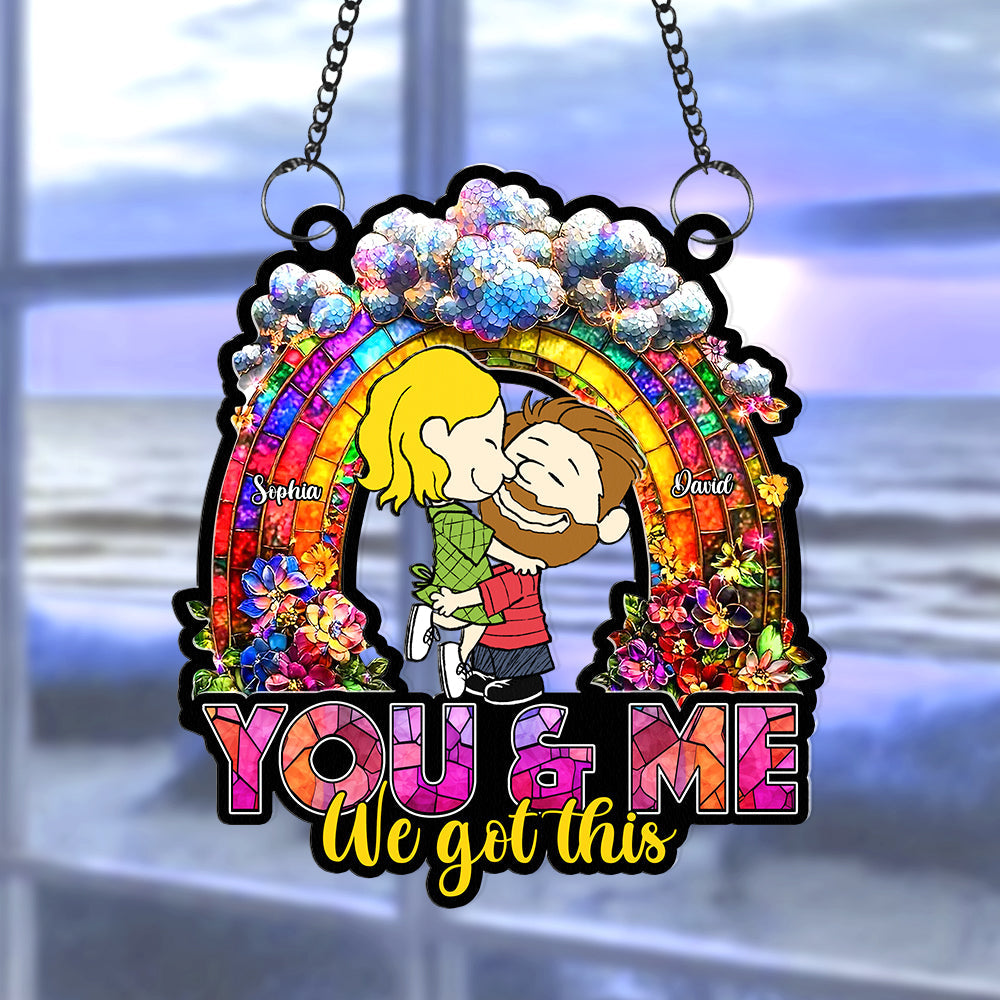 Personalized Gifts For Couples Acrylic Suncatcher Rainbow Flower 02XQQN041224HG