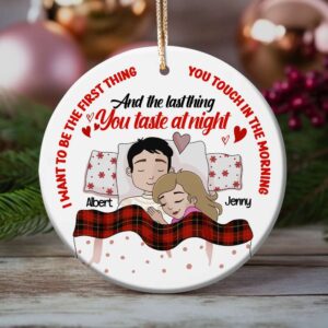 Alternative view of Personalized Gifts For Couples, Couple Slepping Ceramic Ornament 03OHLU091124HG