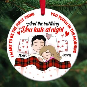 Personalized Gifts For Couples, Couple Slepping Ceramic Ornament 03OHLU091124HG
