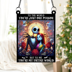 Alternative view of Personalized Gifts For Couples, Custom Sun Catcher Romantic Halloween Couple in Love 01HUTN200824