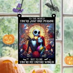Personalized Gifts For Couples, Custom Sun Catcher Romantic Halloween Couple in Love 01HUTN200824