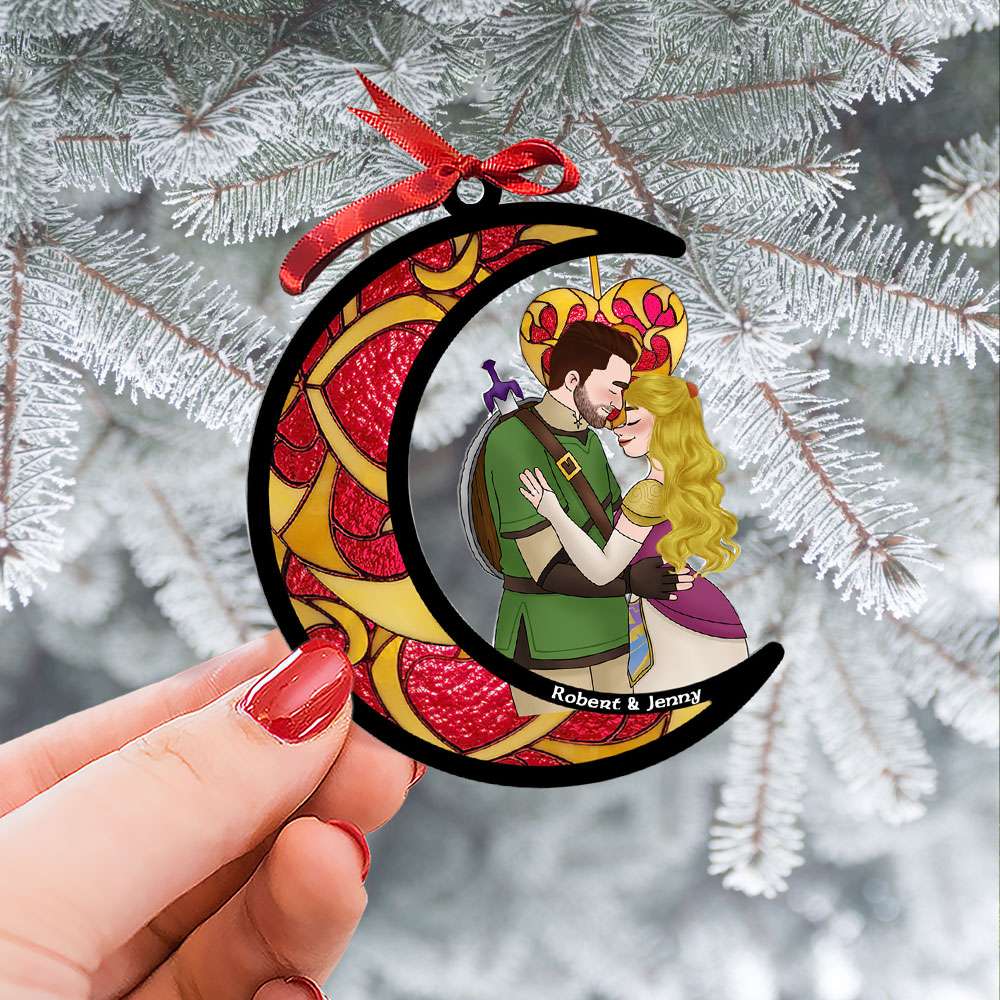 Personalized Gifts For Couples, Kissing Couple Christmas Acrylic Ornament 01OHTI091124HG - Image 3