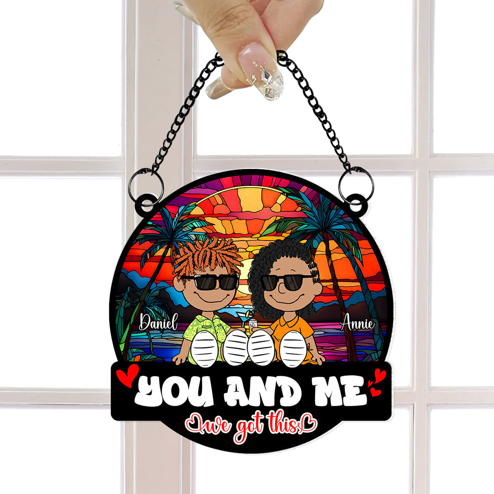 Personalized Gifts For Couples Suncatcher Ornament Couple Enjoying Summer 01TOLU150125PA - Image 4