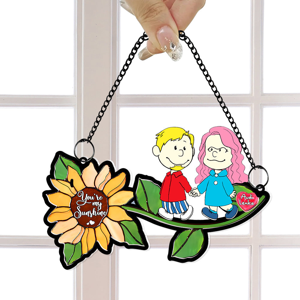 Personalized Gifts For Couples Suncatcher Ornament You're My Sunshine 05KALU201224DA - Image 4