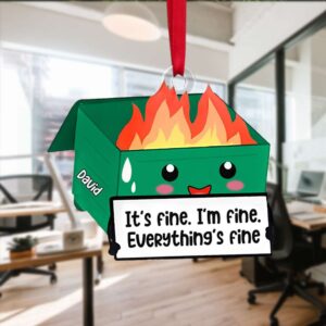 Alternative view of Personalized Gifts For Coworkers Dumpster Fire Acrylic Ornament 03OHTN201124