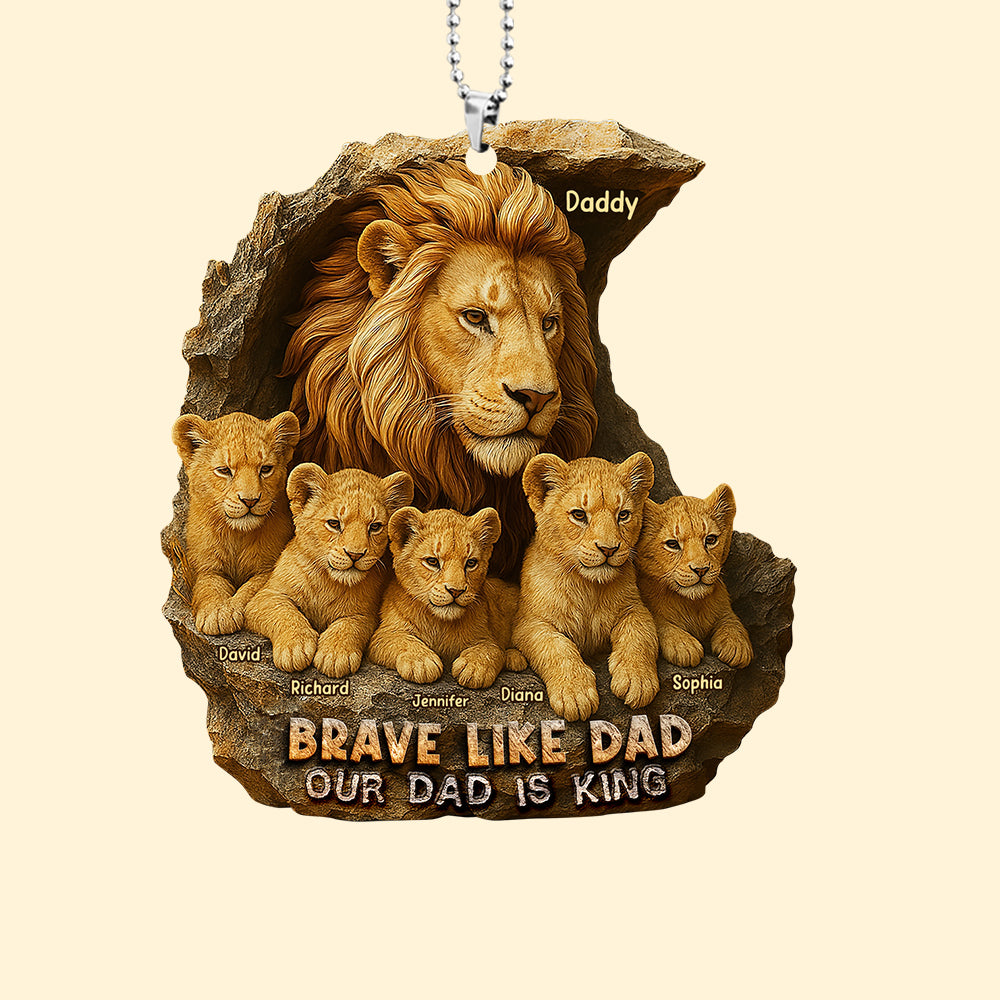 Personalized Gifts For Dad Car Ornament 05xqqn050425 Brave Like Dad - Image 4