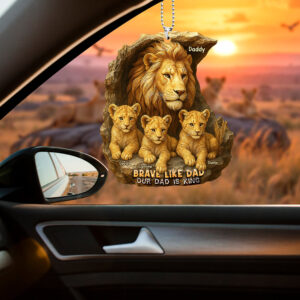 Alternative view of Personalized Gifts For Dad Car Ornament 05xqqn050425 Brave Like Dad