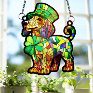 Personalized Gifts For Dog Lover Acrylic Suncatcher Patrick's Day 01XQLU180125