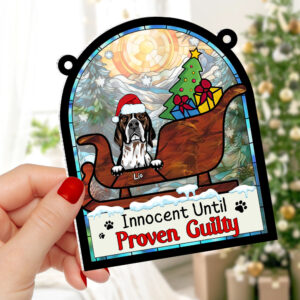 Alternative view of Personalized Gifts For Dog Lovers Suncatcher Ornament 042hutn190724 Naughty Dog Christmas