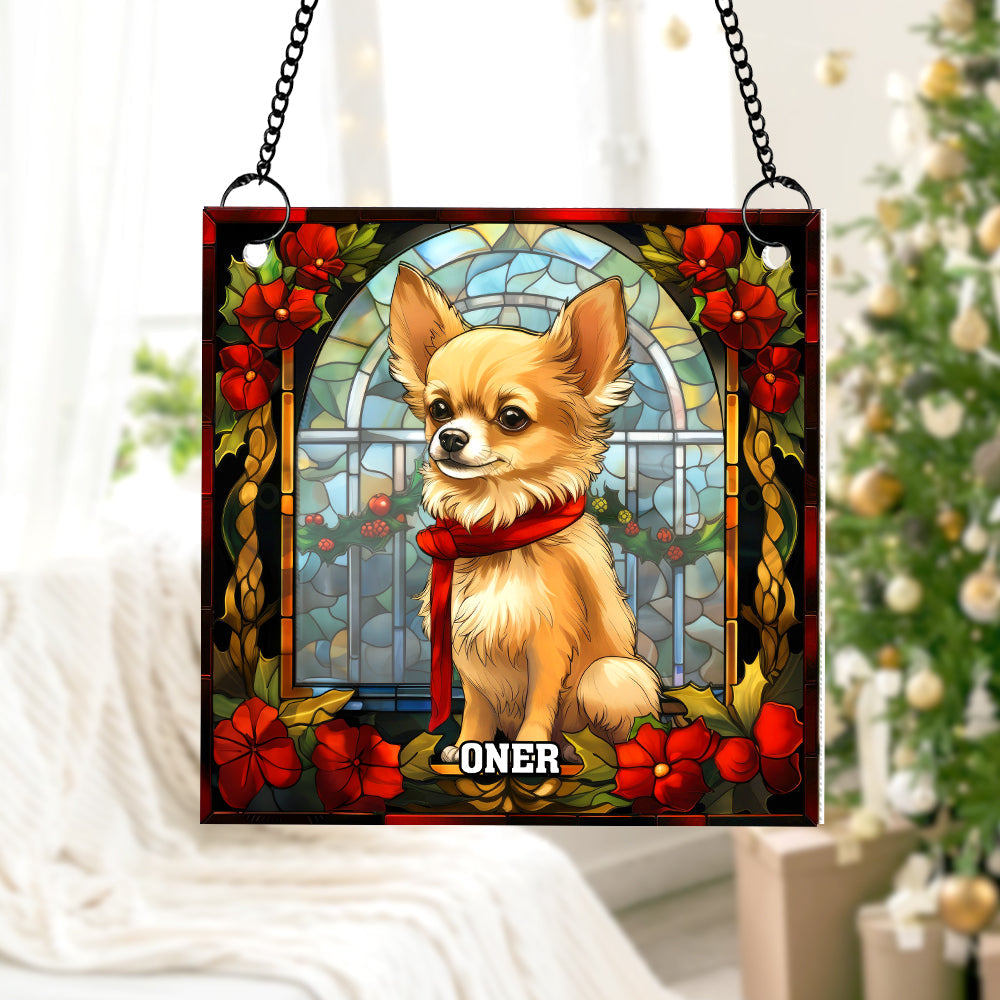 Personalized Gifts For Dog Lovers Suncatcher Ornament 05hutn090924 Chihuahua - Image 3