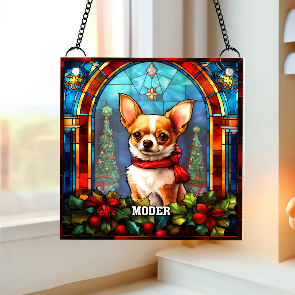 Personalized Gifts For Dog Lovers Suncatcher Ornament 05hutn090924 Chihuahua - Image 6