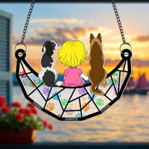 Alternative view of Personalized Gifts For Dog Lovers Window Hanging Suncatcher Ornament 02kaqn180225hg