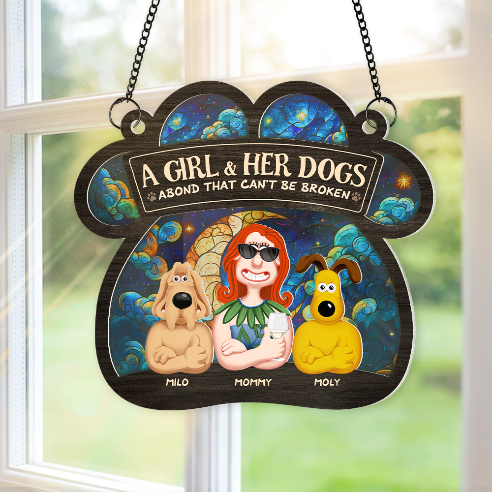 Personalized Gifts For Dog Lovers Window Hanging Suncatcher Ornament 03xqpu030325pa