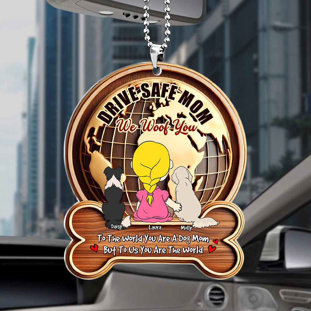 Personalized Gifts For Dog Mom Car Ornament, Drive Safe Mom I Woof You 01tgti210325hg - Image 4