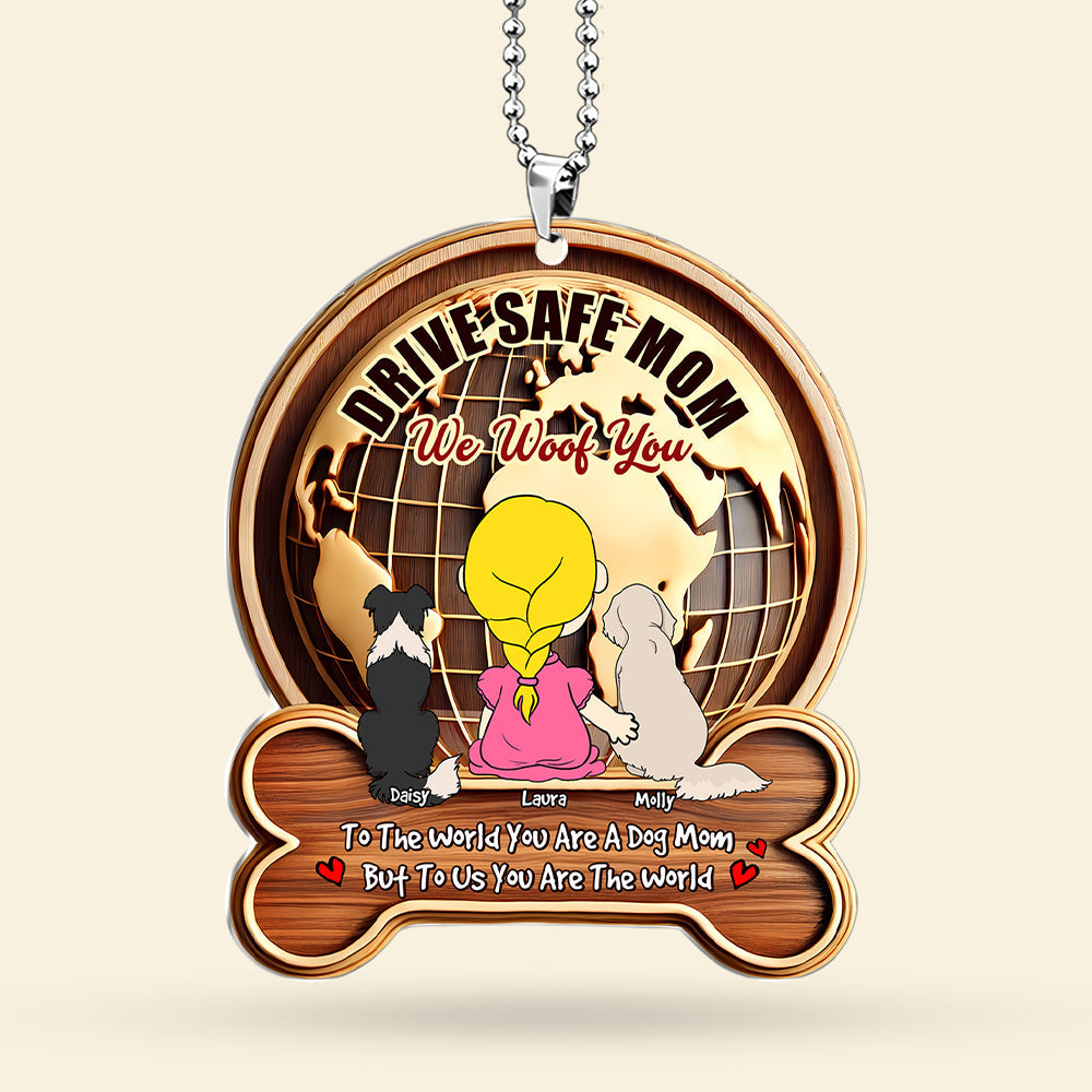 Personalized Gifts For Dog Mom Car Ornament, Drive Safe Mom I Woof You 01tgti210325hg - Image 3