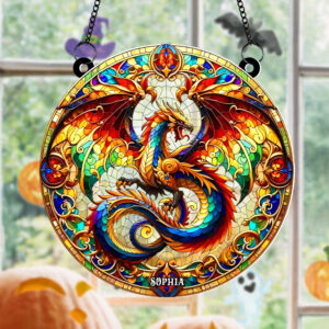 Alternative view of Personalized Gifts For Dragon Lovers Sun Catcher Ornament 02hutn210824