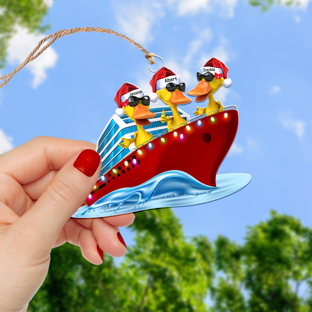 Personalized Gifts For Duck Lovers Christmas Ornament 01qhqn300923 Cruising Duck - Image 3