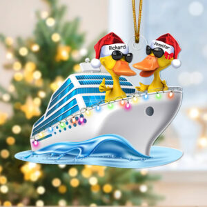 Alternative view of Personalized Gifts For Duck Lovers Christmas Ornament 01qhqn300923 Cruising Duck
