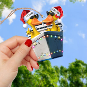 Alternative view of Personalized Gifts For Duck Lovers Christmas Ornament 02qhqn130924 Cruising Duck