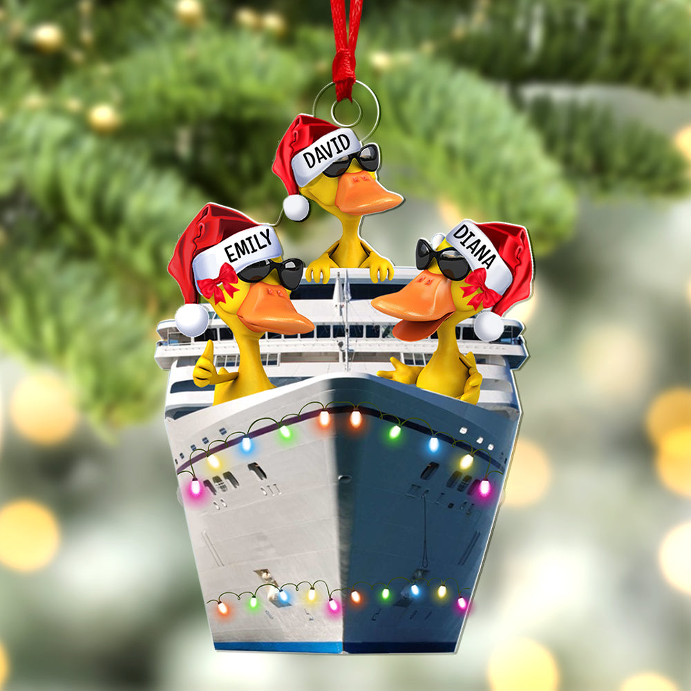 Personalized Gifts For Duck Lovers Christmas Ornament 02qhqn130924 Cruising Duck - Image 3