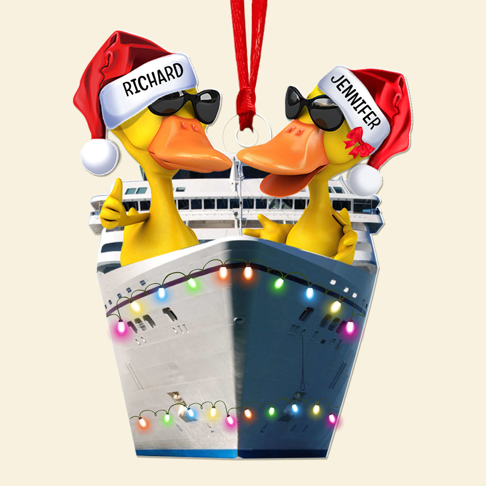 Personalized Gifts For Duck Lovers Christmas Ornament 02qhqn130924 Cruising Duck - Image 4