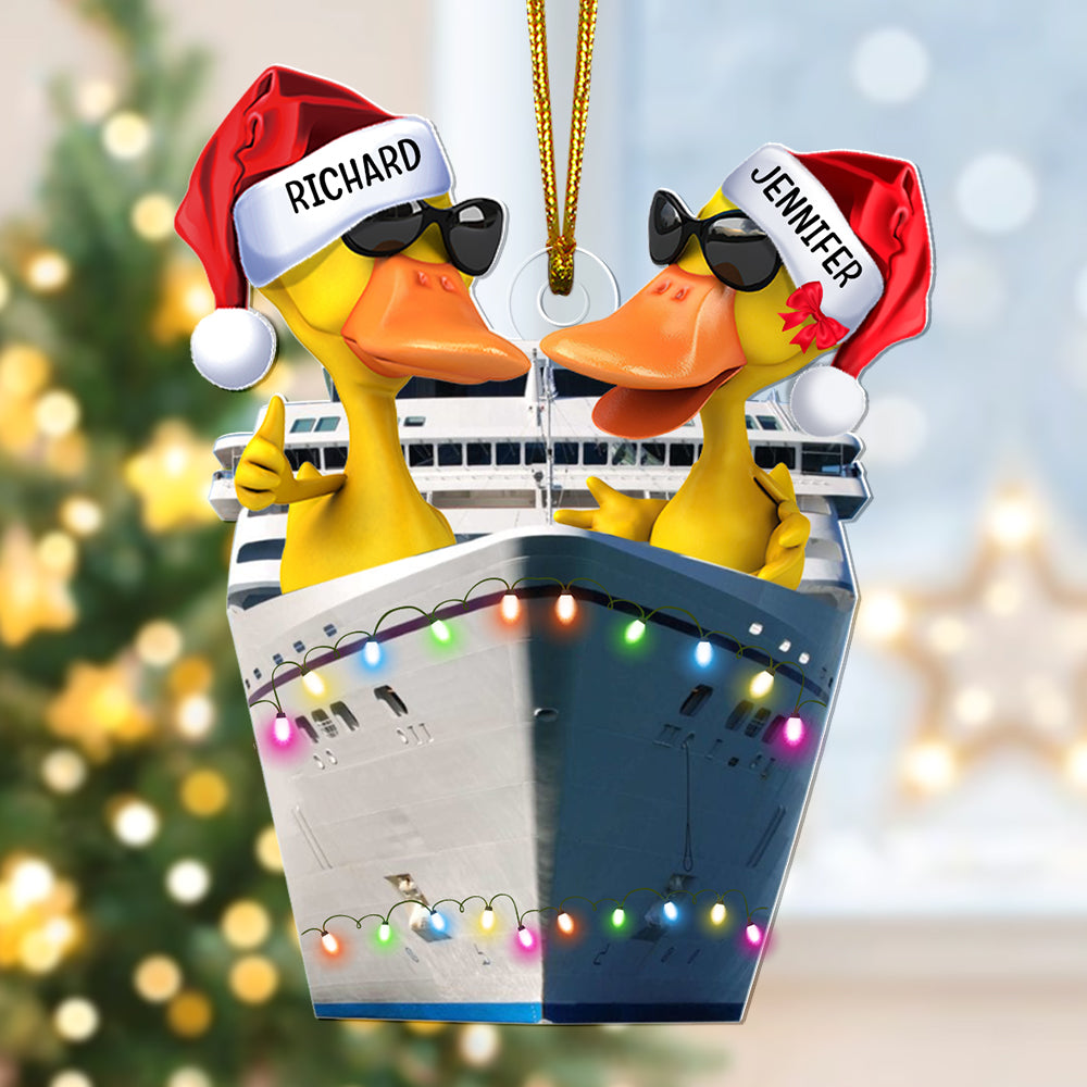 Personalized Gifts For Duck Lovers Christmas Ornament 02qhqn130924 Cruising Duck