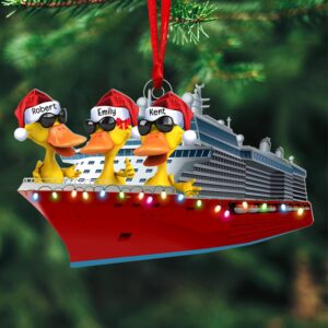 Alternative view of Personalized Gifts For Duck Lovers Christmas Ornament 05qhqn300923 Cruising Duck