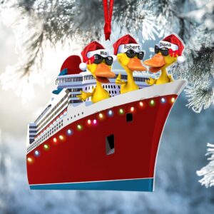 Alternative view of Personalized Gifts For Duck Lovers Christmas Ornament 06qhqn300923 Cruising Duck