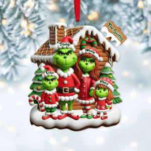 Personalized Gifts For Family Acrylic Ornament, Green Cartoon Character 01TGPU261124